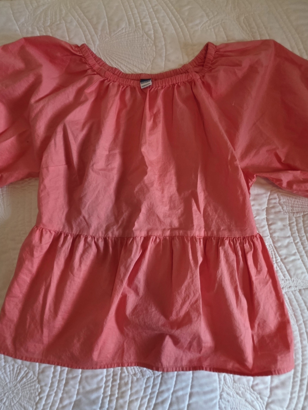 Old Navy Coral Peplum Top
